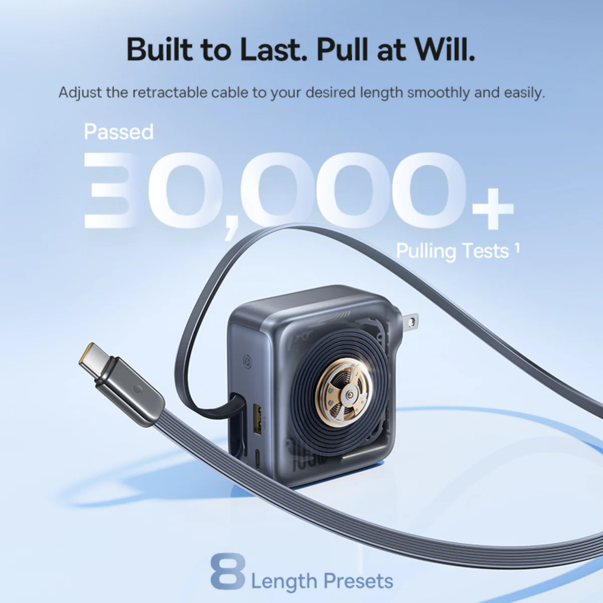 Baseus EnerCore CJ11 Fast Charger with Retractable Cable 2C+U 100W - Image 5