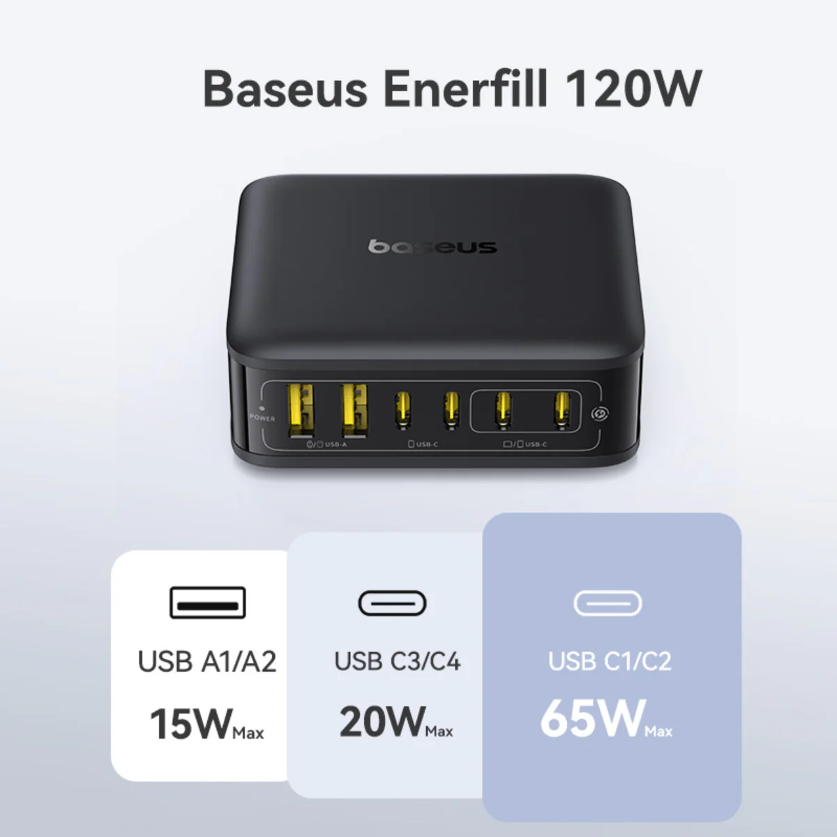 Baseus EnerFill FH21 Desktop Charging Station 4C+2U 120W - Image 7
