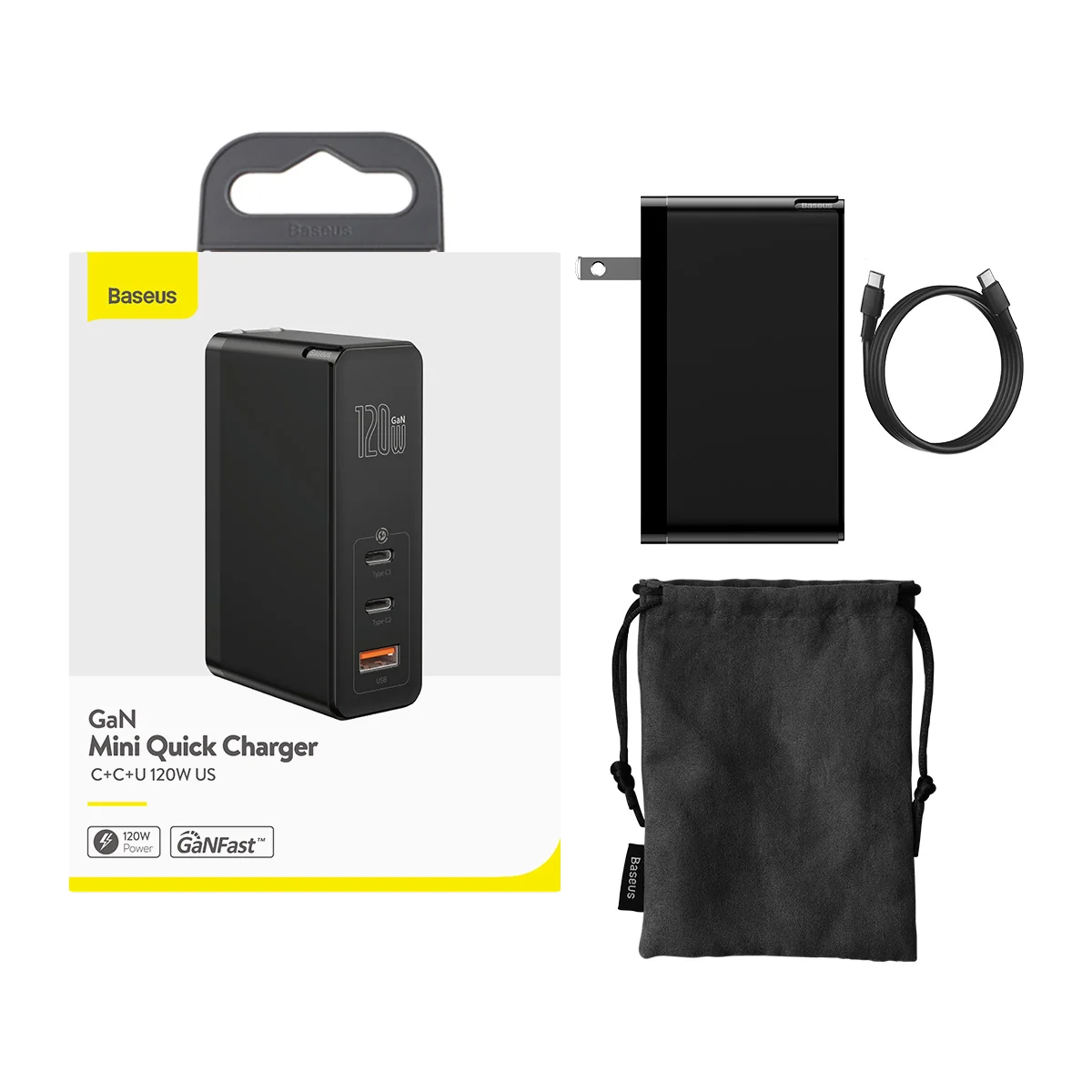 Baseus GaN2 Pro 3 Ports USB-C Fast Charger 120W - Image 15