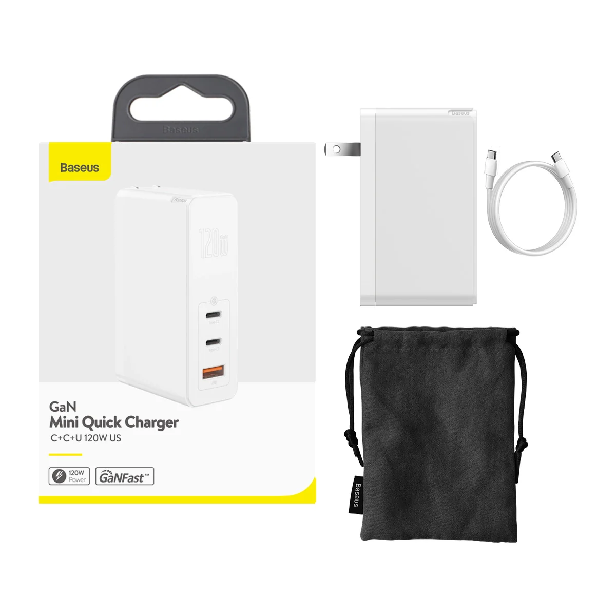 Baseus GaN2 Pro 3 Ports USB-C Fast Charger 120W - Image 7