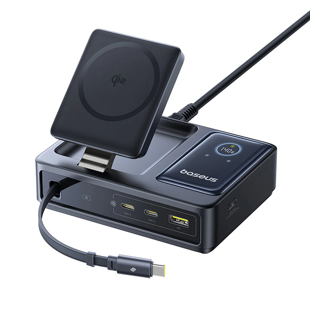 Baseus Nomos 5-in-1 Desktop Charger Qi2 140W - Image 4