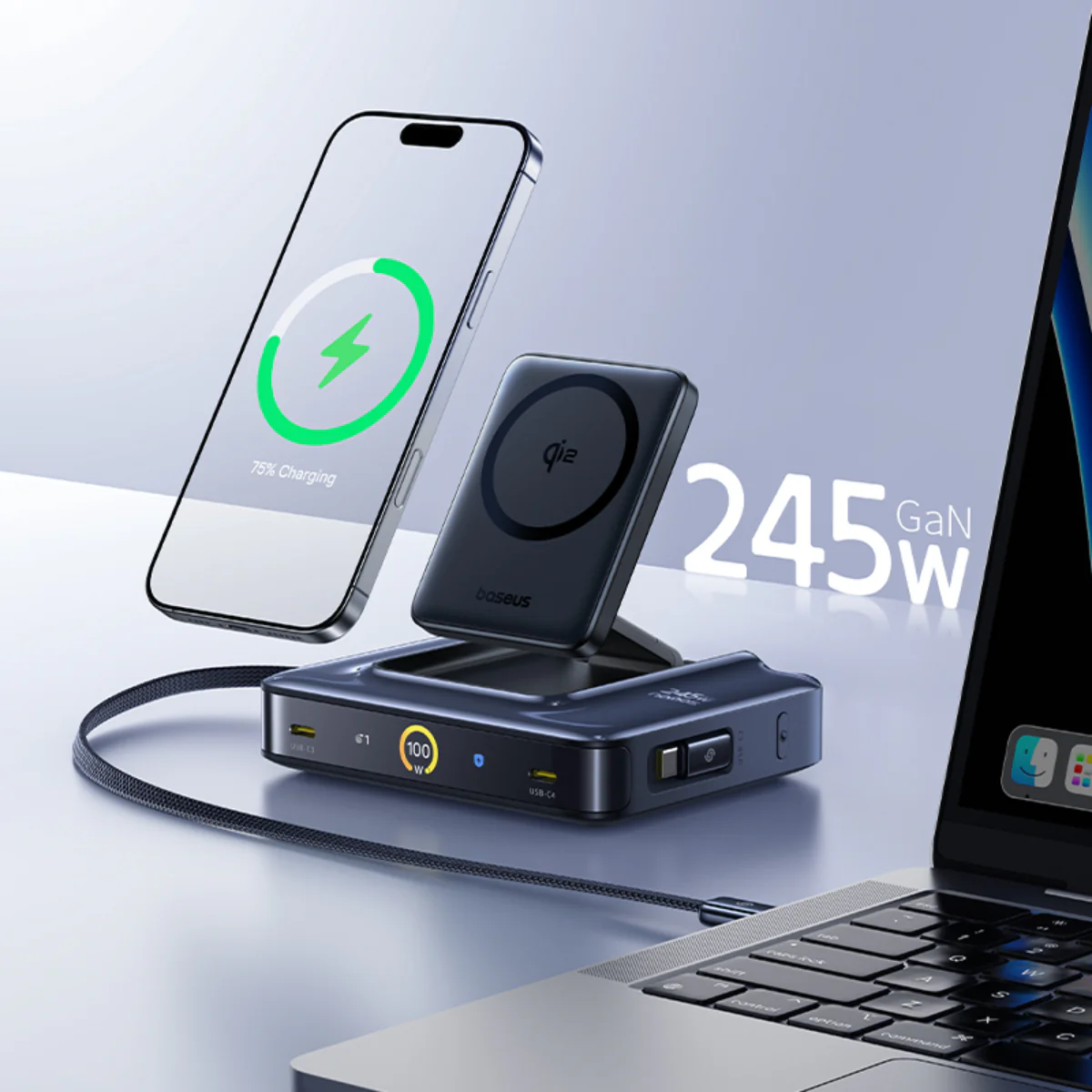 Baseus Nomos NH21 6-in-1 Desktop Charging Station 245W - Image 12
