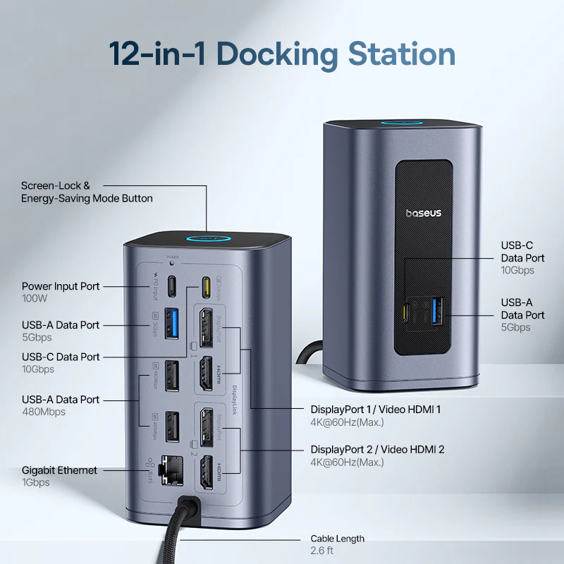 Baseus Nomos NU1 Air Mac 12-in-1 Docking Station - Image 10