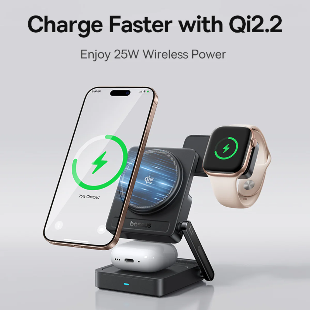 Baseus PicoGo AF21 3-in-1 Qi2.2 Wireless Charger - Image 12