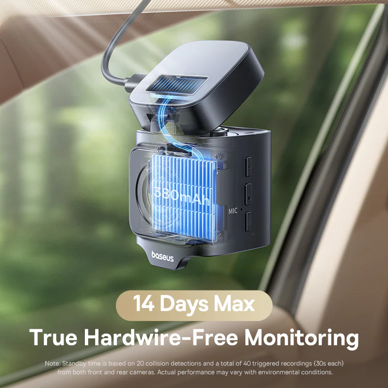 Baseus PrimeTrip VD1 Pro Dash Cam Lithium Battery 4K+1080p - Image 9